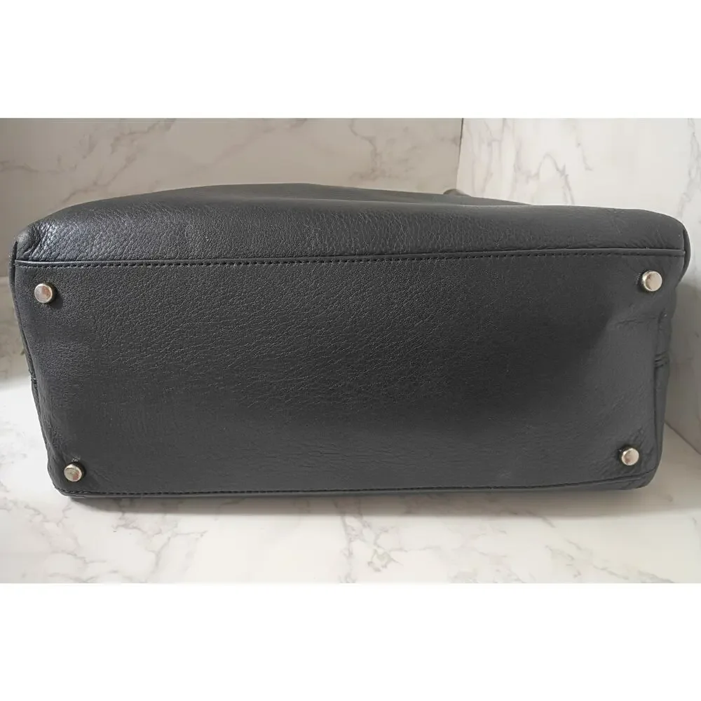 KATE SPADE Woods Drive Bodie Black Pebbled Leather Crossbody w/ Cat Charm
